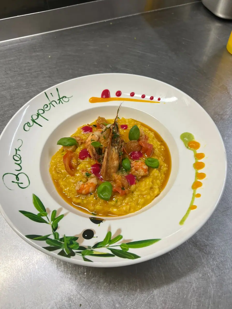 Risotto mit Garnelen und frischen Kräutern im Kastanienhof